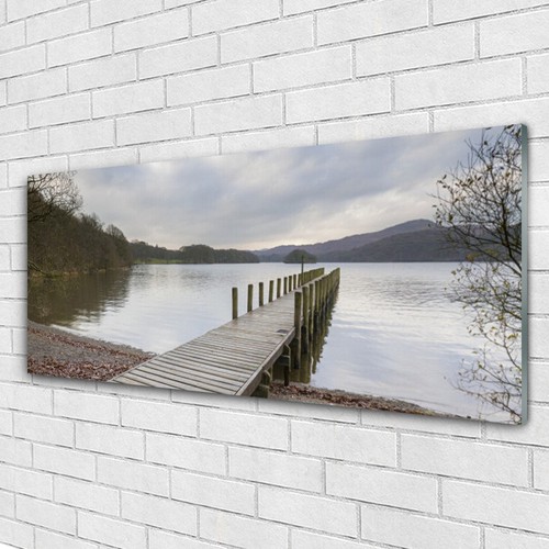 Tableau Mural Tulup Sous Verre 125x50cm - Impression Montagne Et Soleil - Style Moderne