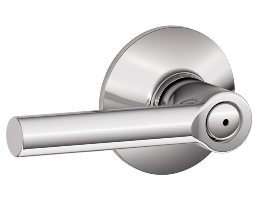 Schlage F40BRW625 Bright Chrome Broadway Privacy Door Lever Set-image