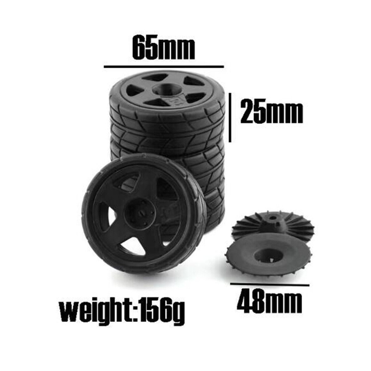 4PCS Tires Wheel Rim for 1/10 RC Rally Car WRC Claw 43 Ken Block Fiesta  Parts