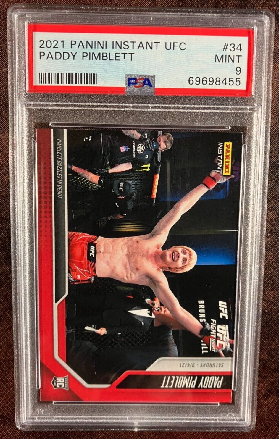 Paddy Pimblett 2021 Panini Instant UFC Rookie RC #34 /9708 PSA 9