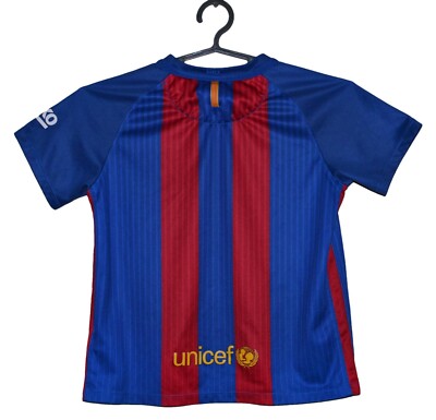 BARCELONA 2016/2017 HOME FOOTBALL SHIRT JERSEY NIKE SIZE 7-8 YEARS