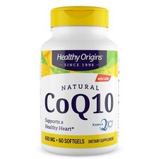 Healthy Origins CoQ10 600mg 60 Softgels Heart Health Energy Support CoEnzyme Q10