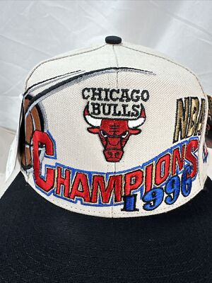 Vintage 1996 Chicago Bulls Championship Snapback Hat Logo Athletic
