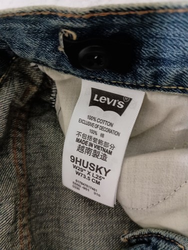 Levis 550 Relaxed Tapered Leg Adjustable Waist 29x25 Boys 9 Husky Jeans Mud Wash - Picture 15 of 17