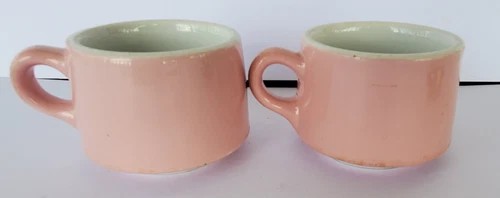 Set Of 2 RETRO - 1950s / 1960's - SHENANGO Pink RESTAURANT China COFFEE CUPS