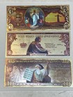 Gold Foil Novelty $3 10 5 Biblical Note Jesus God Bill Moses Ten Commandments — photo 1