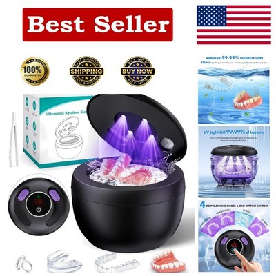 Portable 200ML Ultrasonic Cleaner with 4 UV Lamps - Ideal for Dental & Jewelry