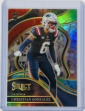 Christian Gonzalez 2023 Panini Select Tie-Dye Prizm RC /25 Rookie Card Patriots