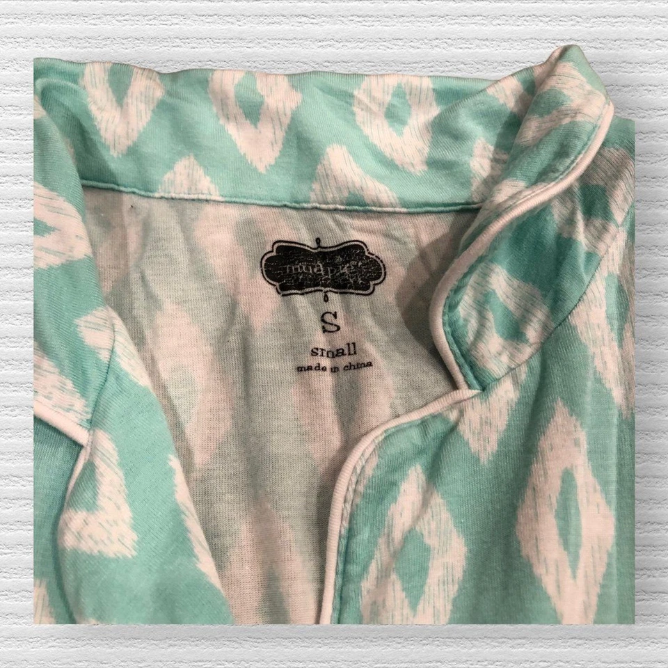 Mud Pie Night Gown Size Small Blue Green Rayon - Image 2 of 4