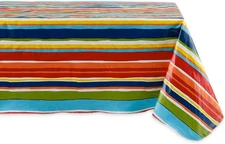 DII Vinyl Tabletop Collection Indoor/Outdoor Spill-Proof Flannel Backed Tableclo