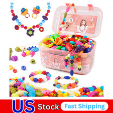Girls Crafts Jewelry Making Kit for Toddlers - Pop Beads Toys Sets for Little Ki