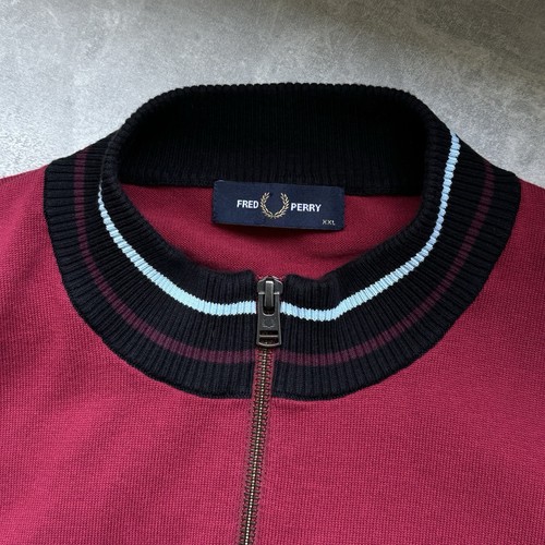 Fred Perry Herren Strickpullover Pullover 1/4 Zip Langarm Baumwolle Größe XXL - Bild 8 von 11