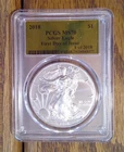 2018 BU American Silver Eagle PCGS MS70 Gold Label (177)