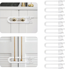 10 Pack Baby Sliding Cabinet Locks - Adjustable U Shaped Child Safety Locks,Chi