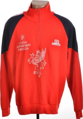 PERUGIA 1990er FUSSBALL ZIP TRAINING TOP DUE T SPORT GR XXL (54) ERWACHSENE
