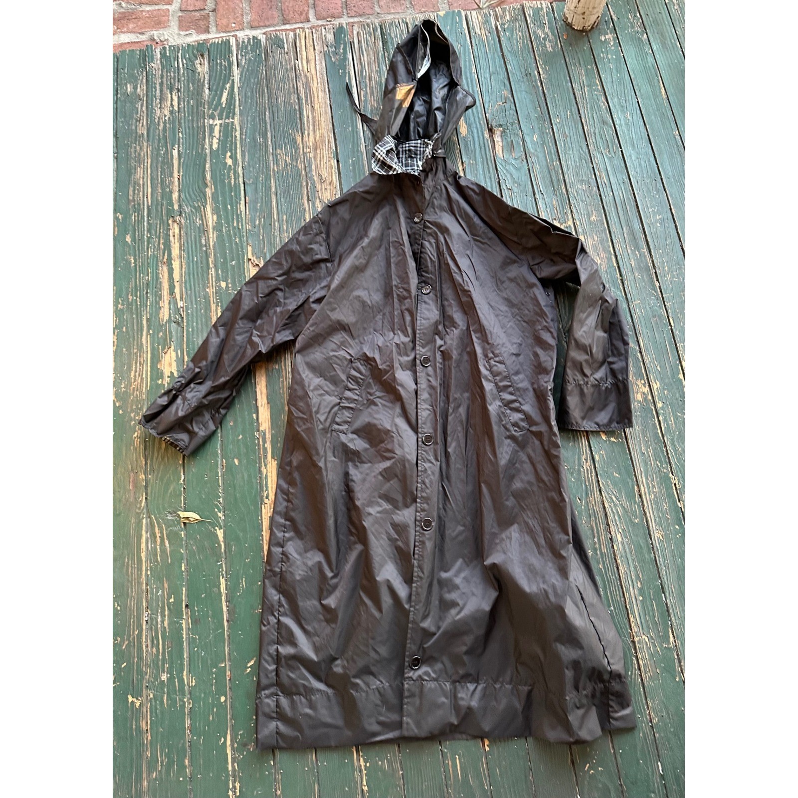 Hooded Full Length Plaid Lined Outdoor Wear