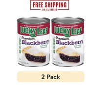  2 pack Lucky Leaf Premium Blackberry Fruit Filling  Topping, 21 oz Can