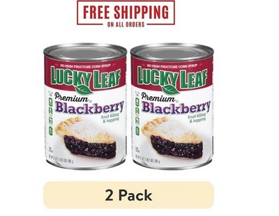 (2 pack) Lucky Leaf Premium Blackberry Fruit Filling & Topping, 21 oz Can