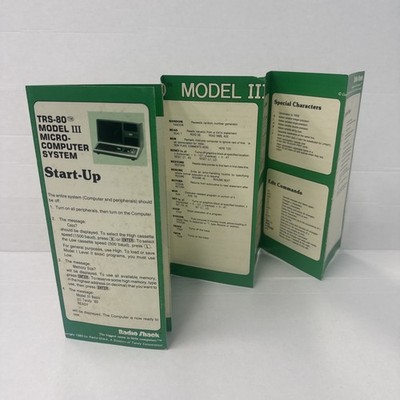TRS-80 Model III Startup Card 1980 Radio Shack Tandy Corporation