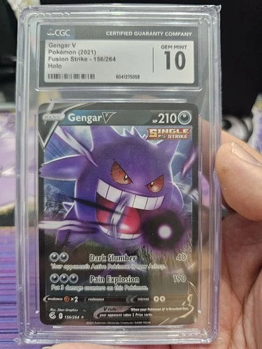 Gengar V CGC 10 Fusion Strike Ultra Rare Holo Single Strike 156/264 Pokémon Card