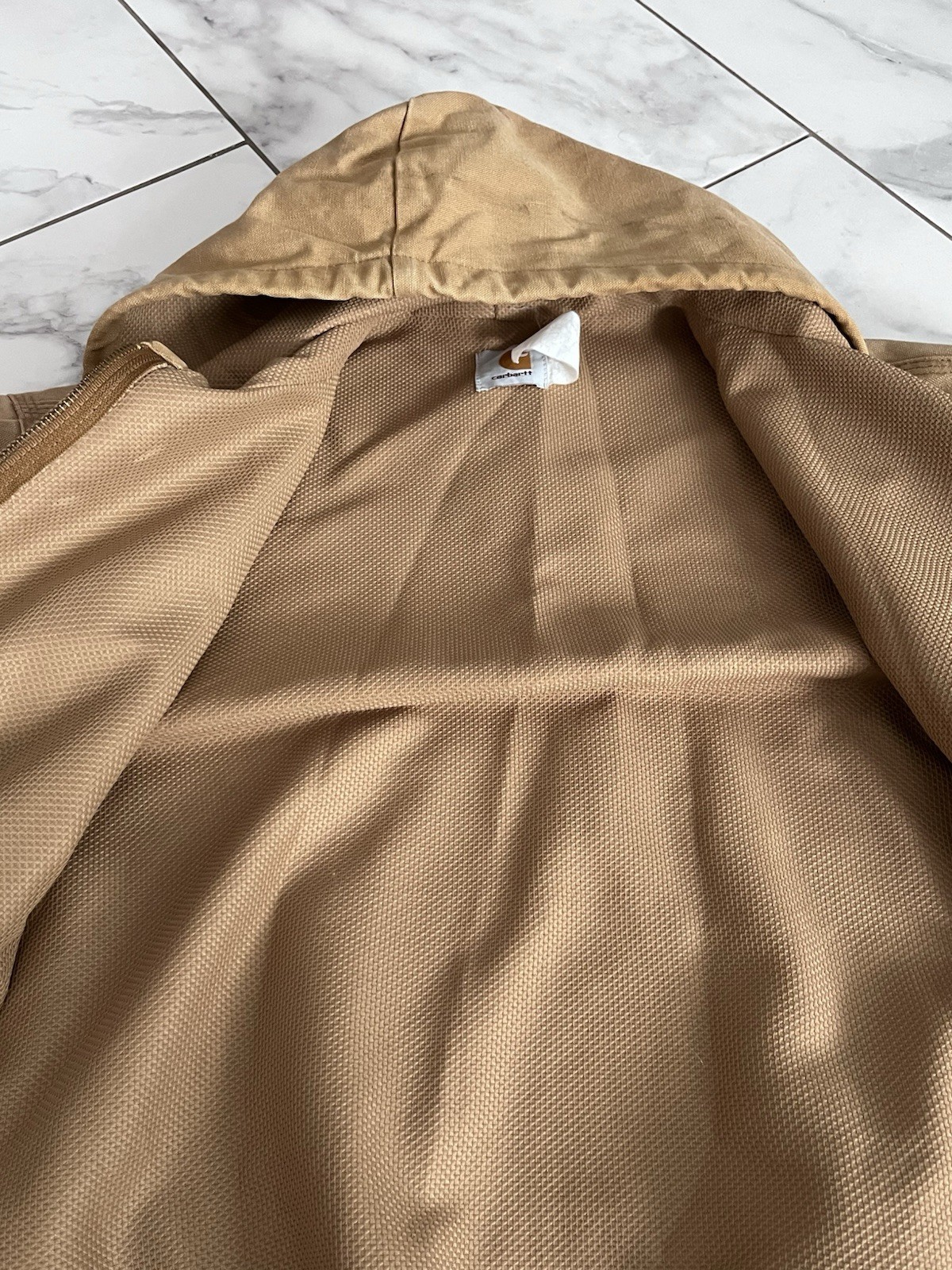 Rare 90's Carhartt Tan Thermal Lined Duck Jacket - Vintage Find image 7