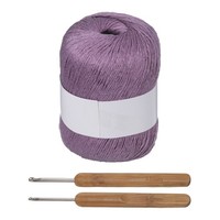 3 Rollen Strickgarn 50G/1,76 Unzen Lila 35% Leinen