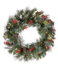 National Tree Company Pre-Lit Artificial Christmas Crestwood Green Wreath NEW 