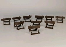 Set Of 10 - HO SCALE - Buffer Stop Railway Train Rail Ending Stopper -Dark Brown