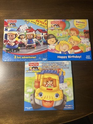 Fisher-Price Little People Discovering Things that Go! Adventures DVDs Lot Of 3