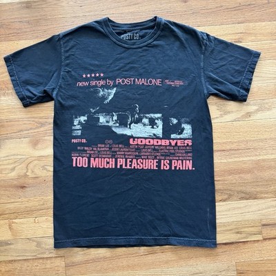 Post Malone New Single  GOODBYES  T Shirt Black Size Small Posty Co Song Rare