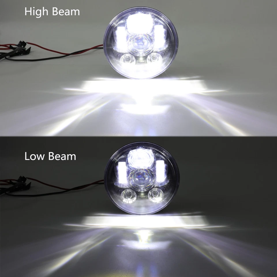 Faro LED 5-3/4" 5,75 haz alto bajo para Harley Sportster XL 883 1200 Dyna Foto 2 de 4