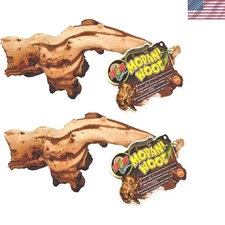 Natural Mopani Wood 2 Pack - Sinks Instantly, Ideal for Aquatic Habitats