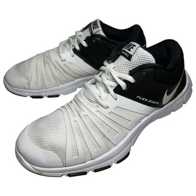 NIKE Boy s Size 6.5 White Black Flex Show Training Shoes Sneakers