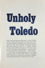 Unholy Toledo Harry R Illman 1985 Hardcover DJ True Crime Toledo Ohio Mob RARE