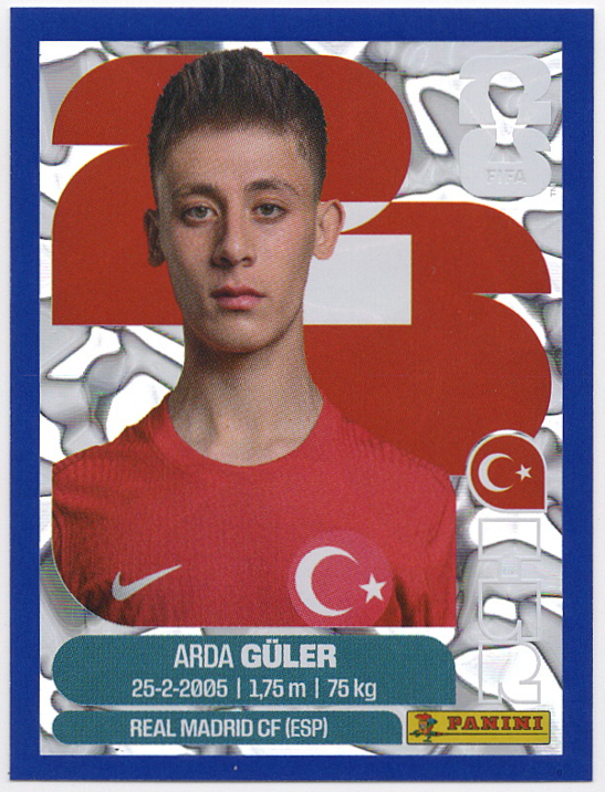 Scarface Sticker Kit 2026 Panini World Cup TUR14 Arda Guler Blue Silver Crumple Sticker | eBay