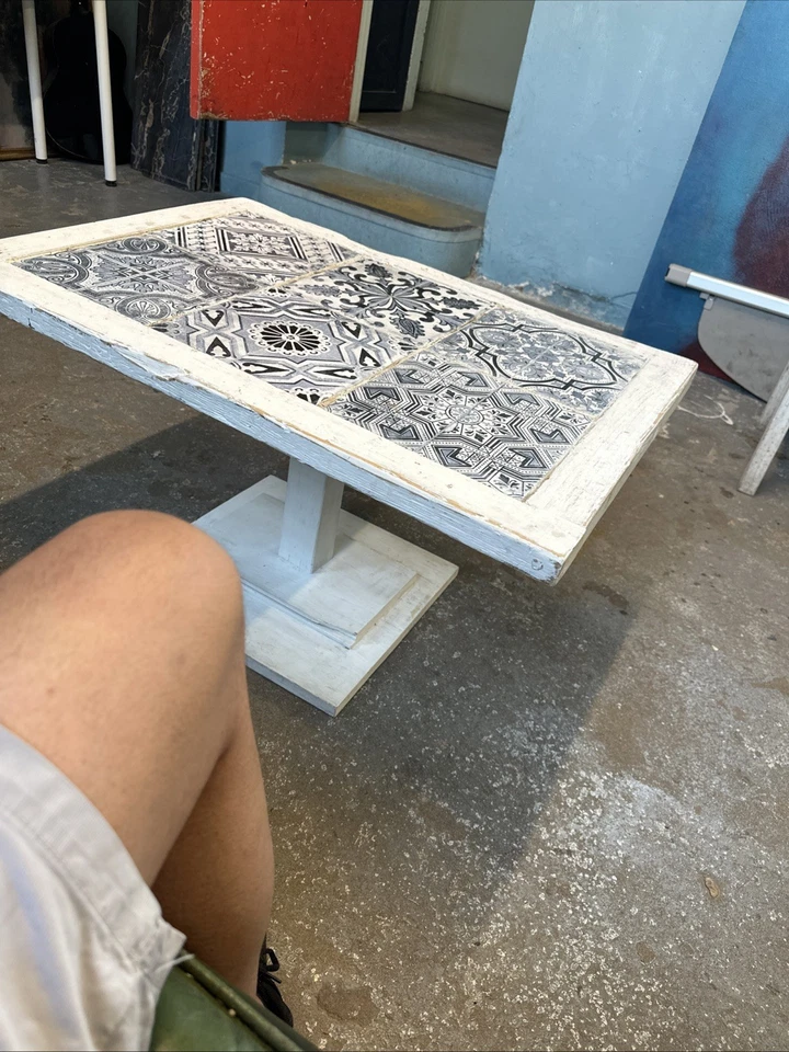 Hand Mad Coffee Table with Mediterranean tiles style. - Image 3 of 4