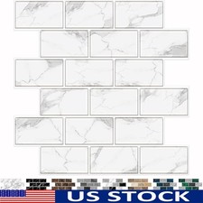 Peel Stick Marble Vinyl Tiles Waterproof Strong Adhesive 10 Sheets DIY New
