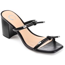 Journee Collection Women's Jessa Open Square Toe Block Heel Sandals Black 9