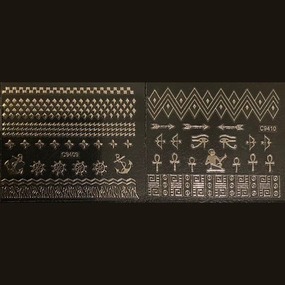 2X 3D Selbstklebend Nagel Sticker Set Nail Art Aufkleber Pfeil Shiny Silber