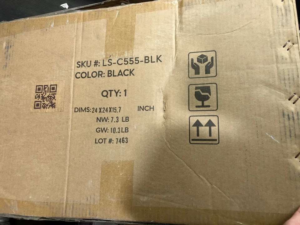 Light Society Lise 22 pulgadas Lámpara de araña negra de 3 luces con pantalla de tela LS-C555-BLK Foto 2 de 2