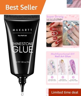 30ML Professional Nail Art Glue - Secure Rhinestones with Easy Tube Applicator