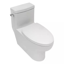 1-Piece 1.28 GPF Comfort Height Single Flush Elongated Toilet in White with Soft