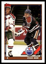 1991-92 Topps #479 Craig Muni Edmonton Oilers Hockey Card