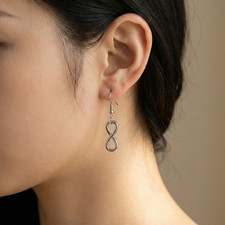 Orecchini INFINITO Acciaio inox argento ciondolo con monachella Regalo da Donna