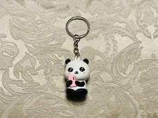 Adorable Panda Bear Silicone Keychain Luggage Backpack Clip