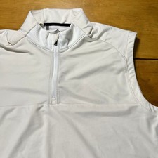Men's Adidas Golf Classic Club Quarter Zip Vest White Cream Size XL