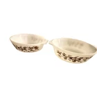 Vintage Pyrex England Brown Vine Casserole Dishes 2 Pc Set READ