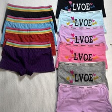 10 Pair Of Girls Underwear Boy Short Style Fun Colors And Designs Size L
