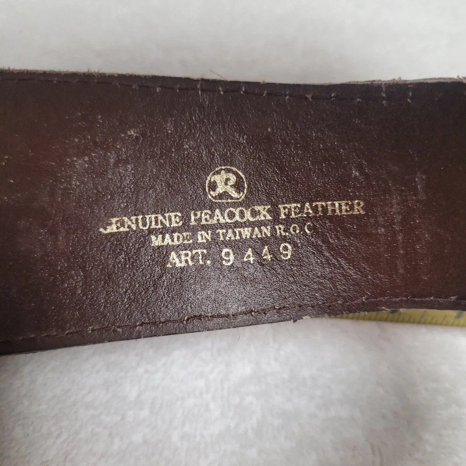 Peacock Feather Belt 32" Long Vintage Genuine Boho Peasant Renaissance Hippie - Image 3 of 4