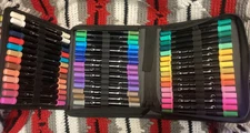Tanmit Dual Tip Acrylic Paint Markers BIG PACK 64 Colors Used Gently Only Once